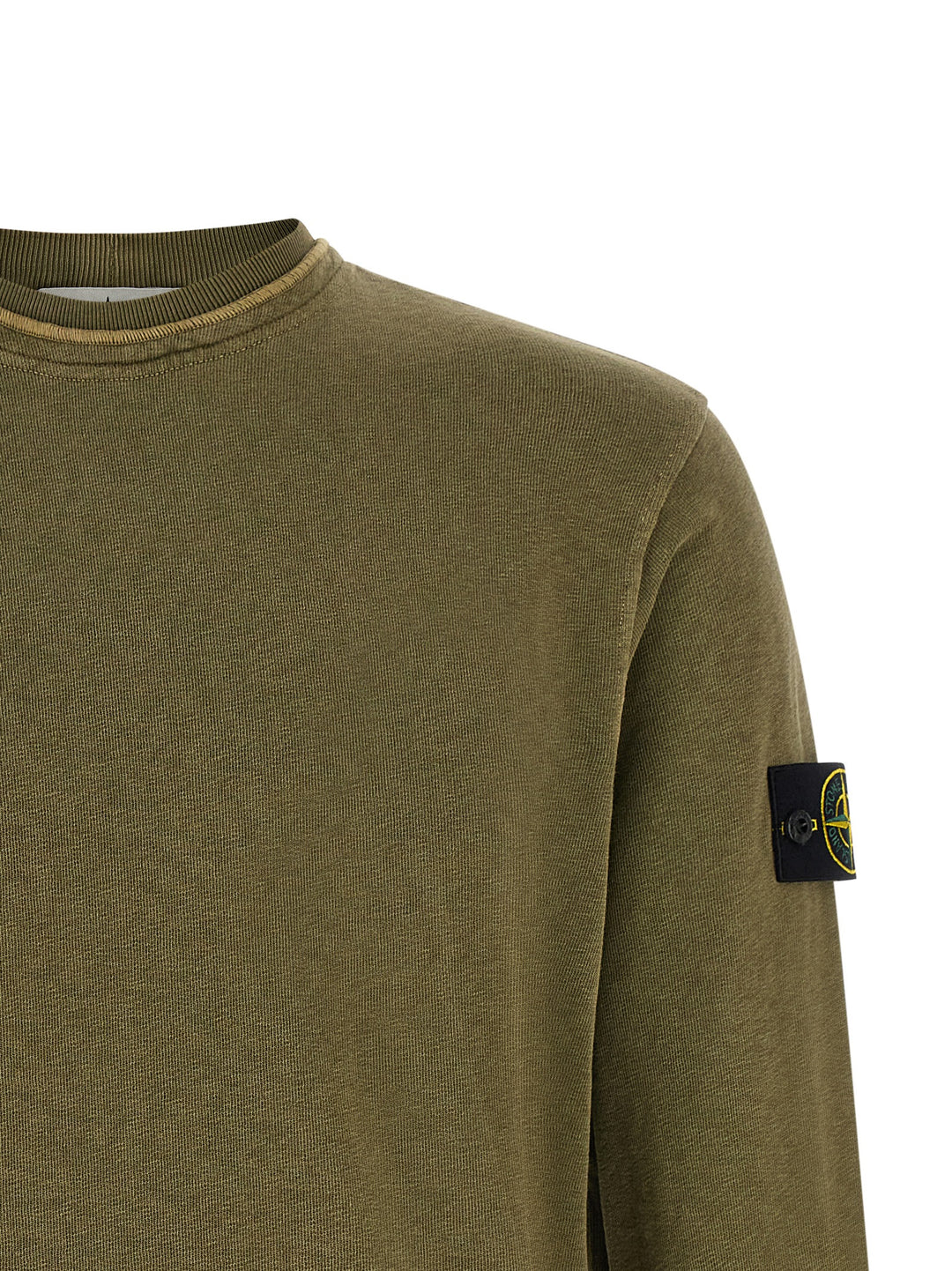 Stone Island Brushed Cotton Sweatshirt - Green | 512c25051431d8fd893fbfaee577c41591dfd154