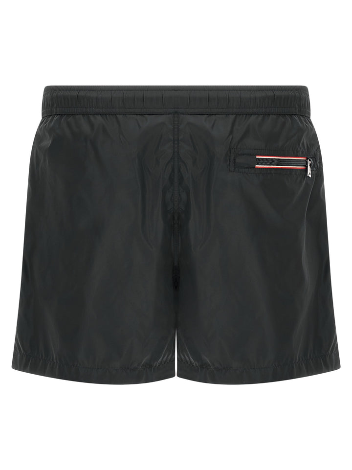 Moncler Logo Patch Swim Shorts Beachwear - Black | 998909a3ea63fef8a96ff5e772d2731dab8077e4