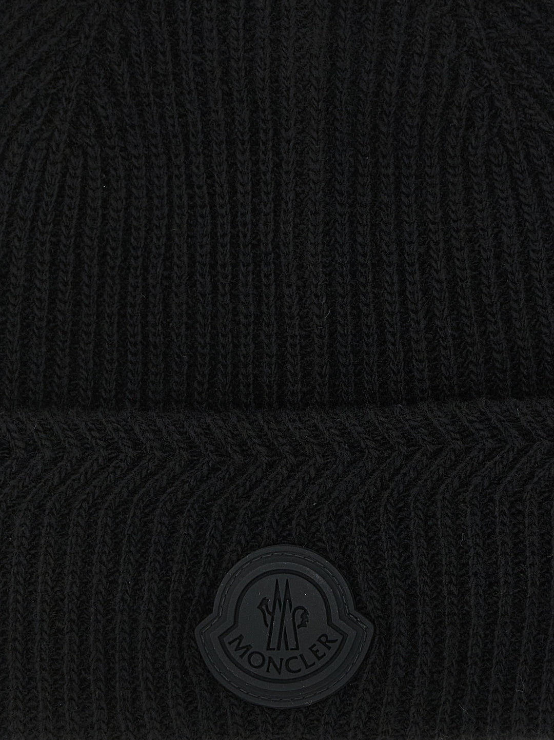 Moncler Brioche Half Stitch Cap Hats - Black | ea05f596d2d496c7177a3ad03ac3d8f988877956