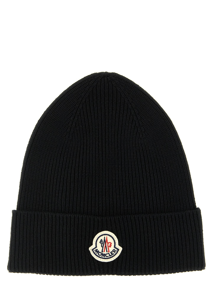 Moncler Wool Beanie Hats - Black | 599ab477aa546b6b1f7a3ae97e03959a0f2d9b36