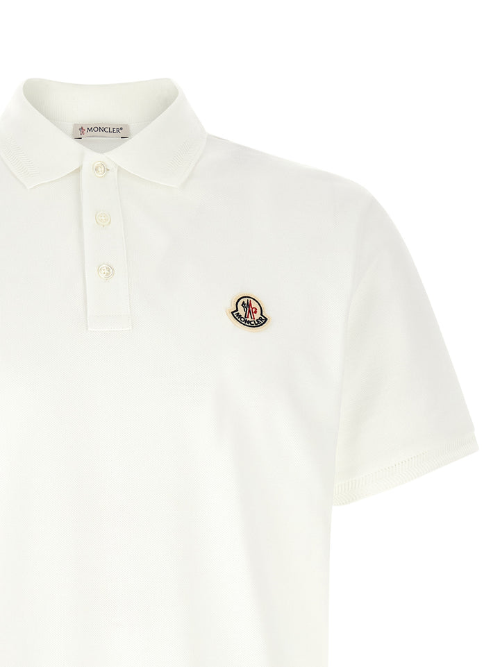 Moncler Logo Patch  Shirt Polo - White | 81b568bad3bd2abd1a081d93618ba1013d8b7ce8