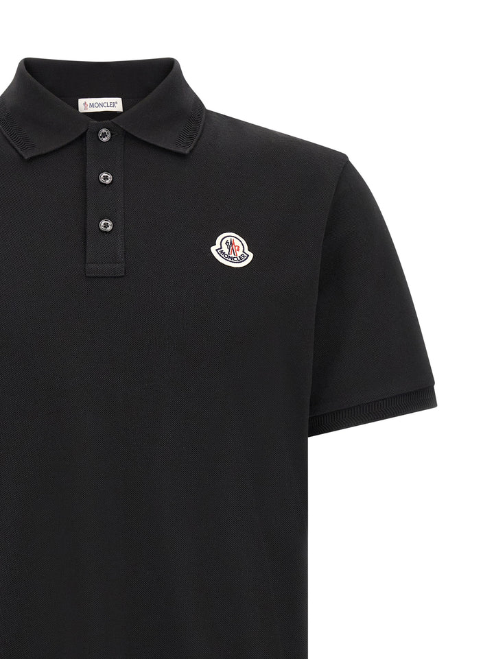 Moncler Logo Patch  Shirt Polo - Black | 7ab3fcf3ff6e77afa2cbbc6e2fd2df1a4834a800