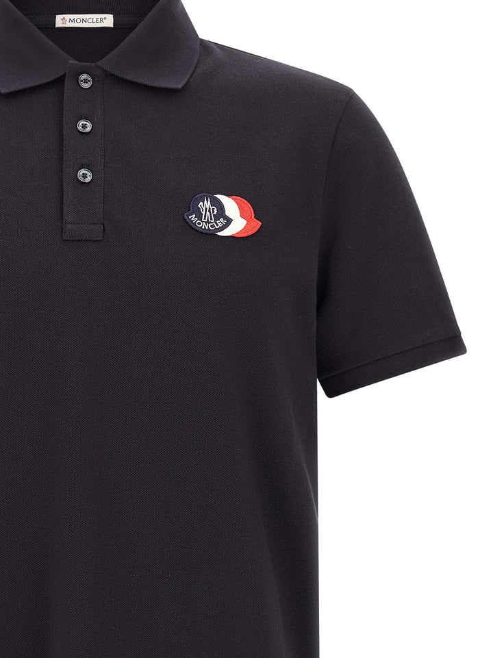 Moncler Triple Logo  Shirt Polo - Blue | e0dae7c4fd43c0690335d3eb1c5793b4b4ecb10a