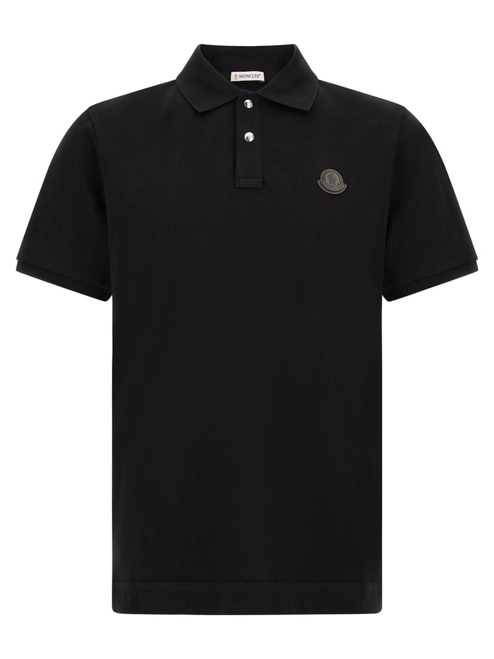 Moncler Leather Logo Patch  Shirt Polo - Black | c6ceb9b5bc4e519cc1733d7c0c86b248d9ba5137