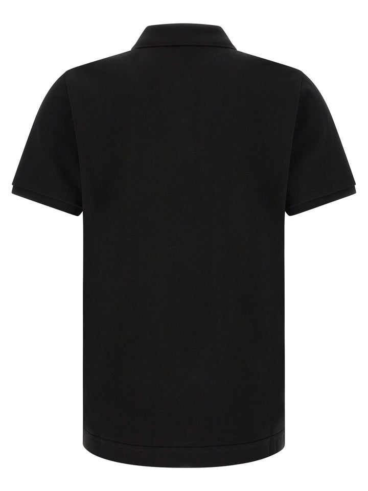 Moncler Leather Logo Patch  Shirt Polo - Black | 14a8308b3672b75102c4af666c3285b4db11d350