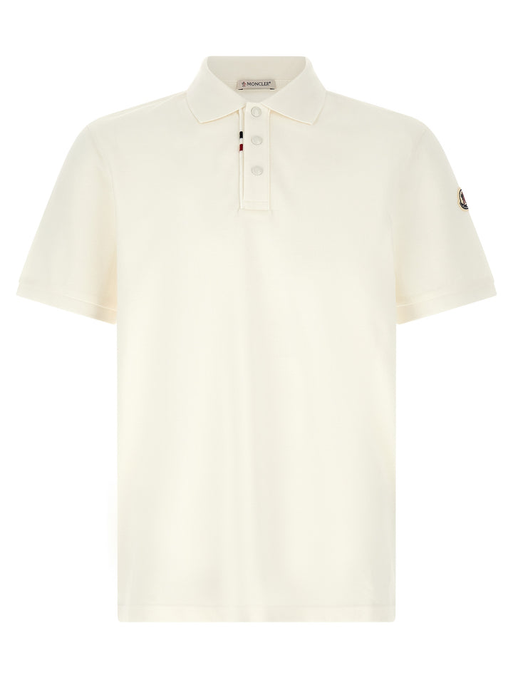 Moncler Logo Patch  Shirt Polo - White | 88649cf2e82772dab84ecd90824376898f242fbc
