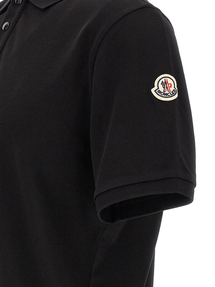 Moncler Tricolor Detail  Shirt Polo - Black | c2a6d3ea10b2443579d9c17dee95a9a3d450c744