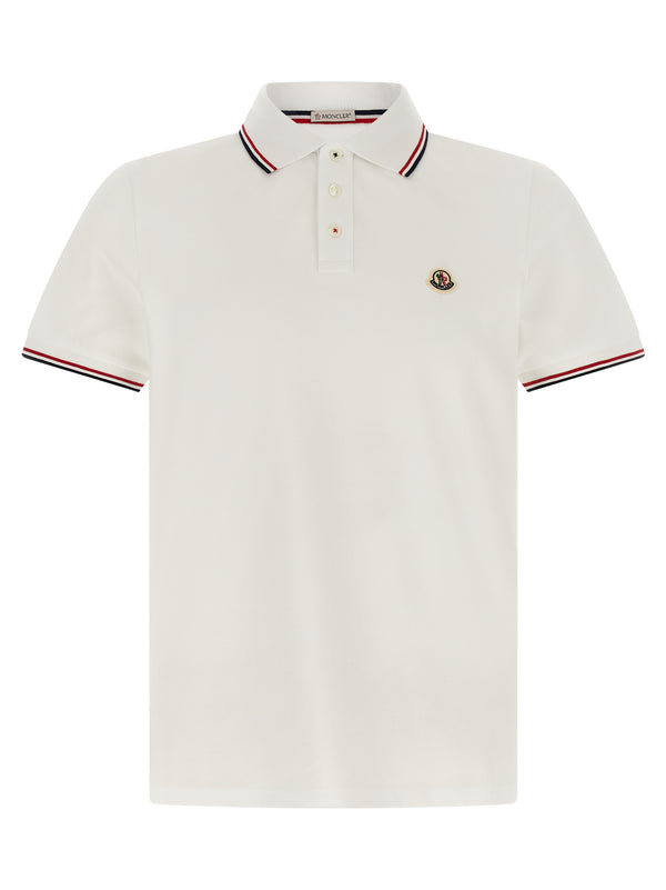 Tricolor Trim Shirt Polo White