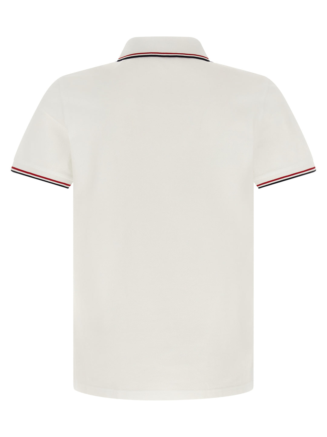 Moncler Tricolor Trim  Shirt Polo - White | 88c04ae2be4f57189acc90524233067fe097fdbc