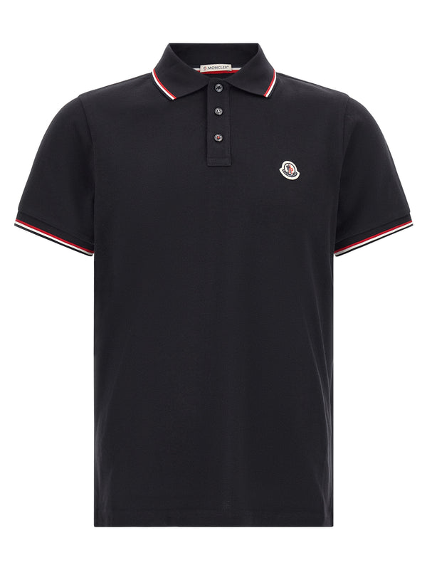 Tricolor Trim Shirt Polo Blue