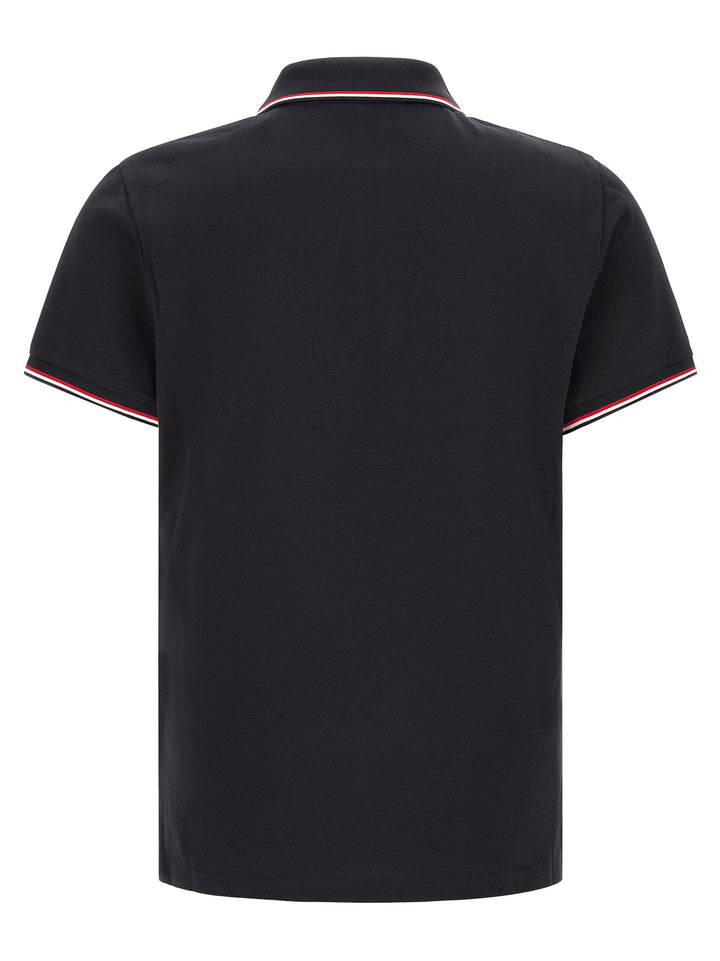 Moncler Tricolor Trim  Shirt Polo - Blue | 1f4261c35424a0ec3ba9758626031af07446c8a2