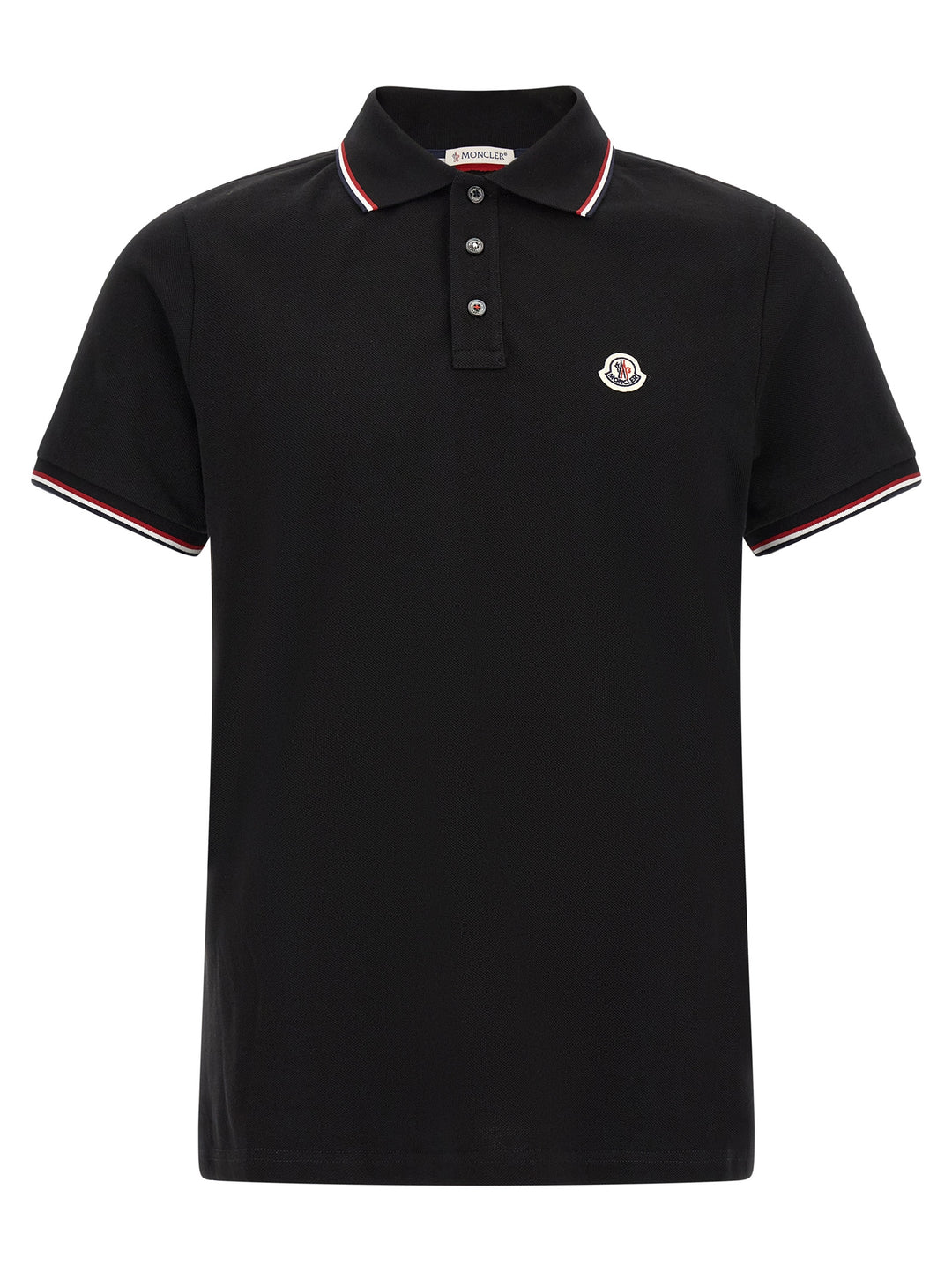 Moncler Tricolor Trim  Shirt Polo - Black | fc91d573d2f8d62a7512d3688830463d8b7914f7