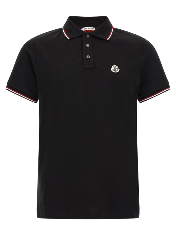 Tricolor Trim Shirt Polo Black