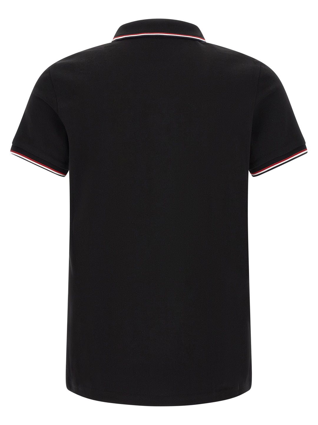Moncler Tricolor Trim  Shirt Polo - Black | f723d2161e2f5aa17a47b33507ede2387c67f70a