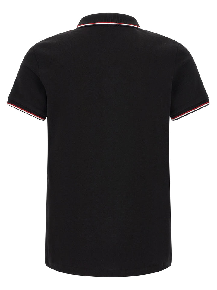 Moncler Tricolor Trim  Shirt Polo - Black | f723d2161e2f5aa17a47b33507ede2387c67f70a