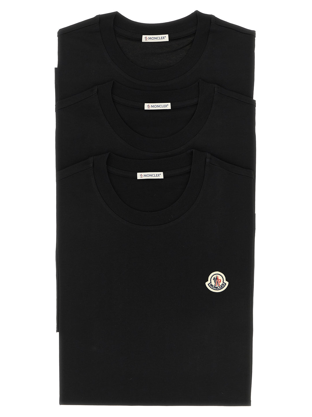Moncler 3-Pack Logo Patch T-shirt - Black | cd5db1b84943beadc74b0f02e54feeaefd57af67