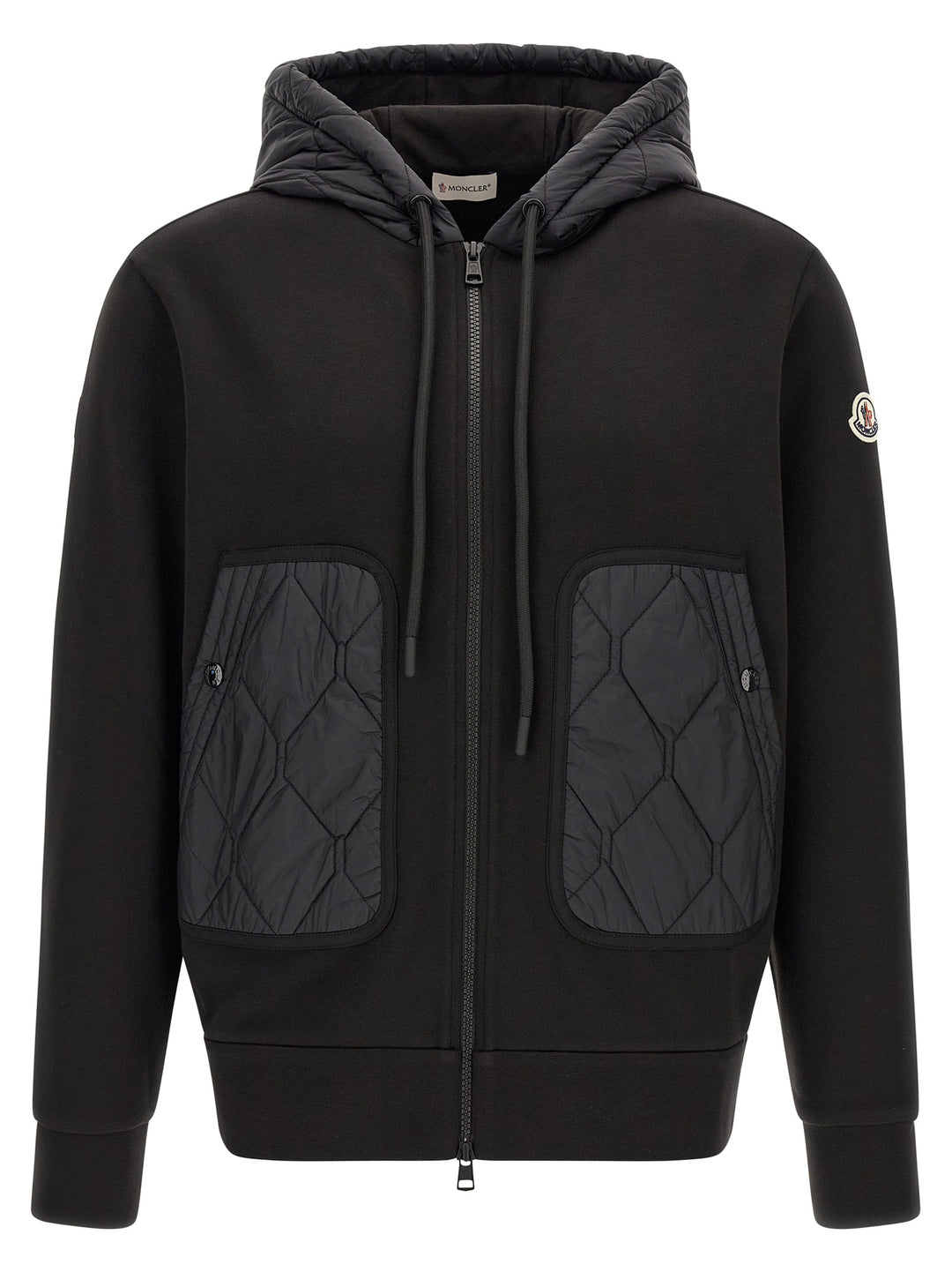 Moncler Hybrid Hoodie Sweaters and Cardigans - Black | 81ea655090427335acca7024d63f040b2e458e74