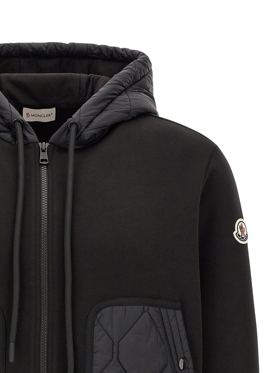 Moncler Hybrid Hoodie Sweaters and Cardigans - Black | 9c3985819d025e1ed5bb475db093a55c7ae47ee9