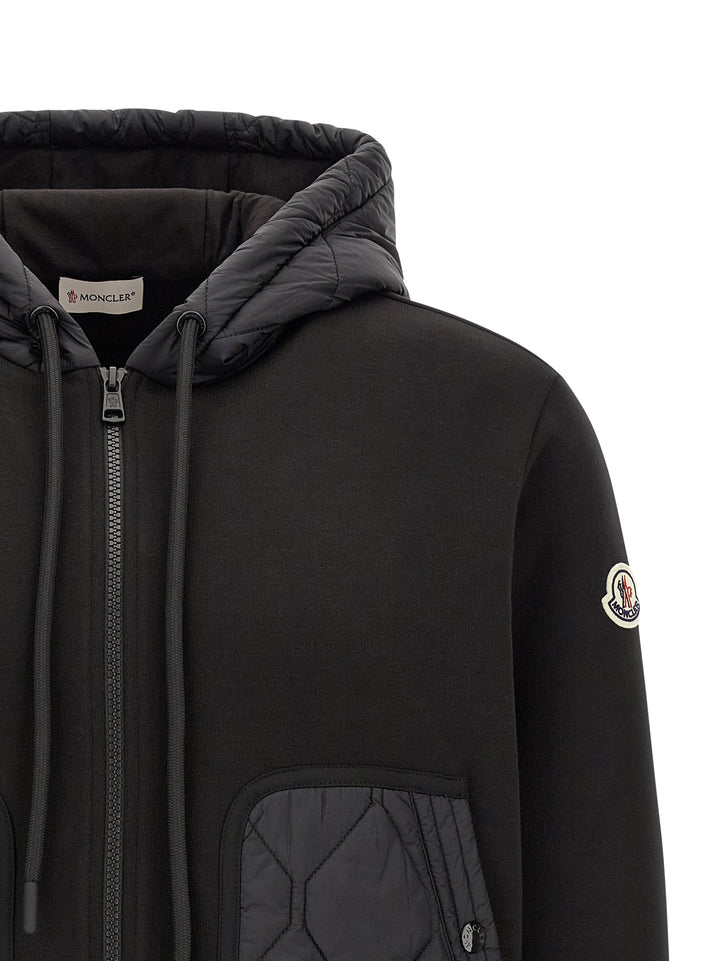Moncler Hybrid Hoodie Sweaters and Cardigans - Black | 9c3985819d025e1ed5bb475db093a55c7ae47ee9