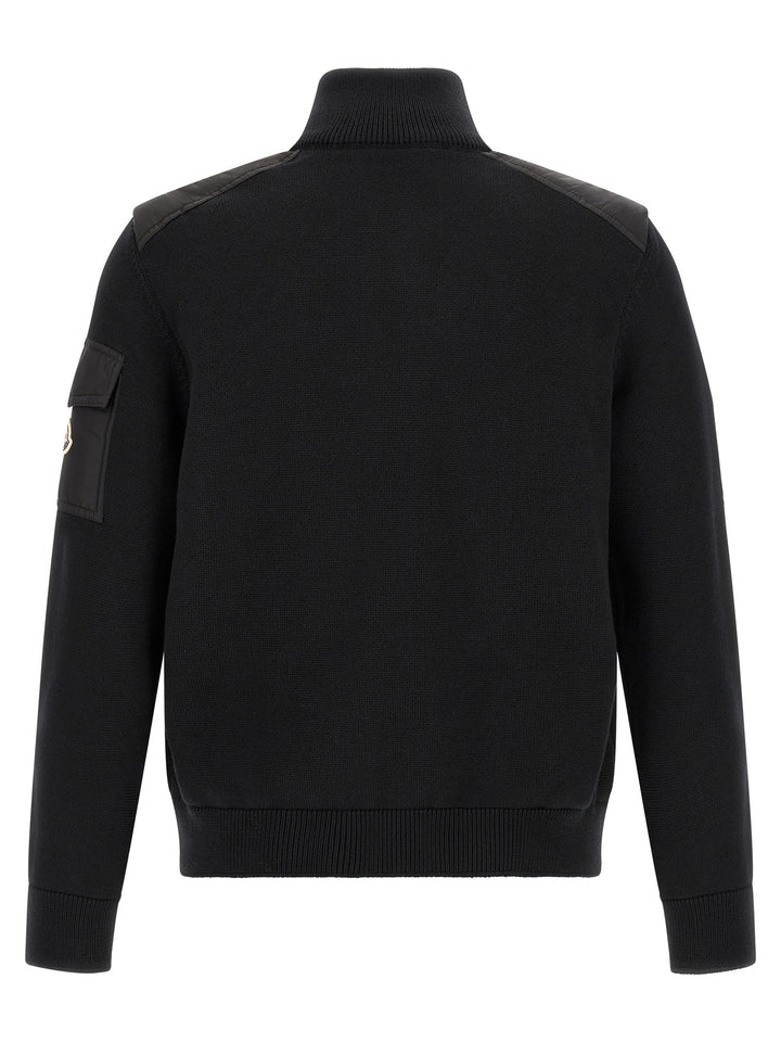 Moncler Padded Wool Zip-Up Sweaters and Cardigans - Black | b34518bee2b374c11356a9e62189dcbddfe6c8ed