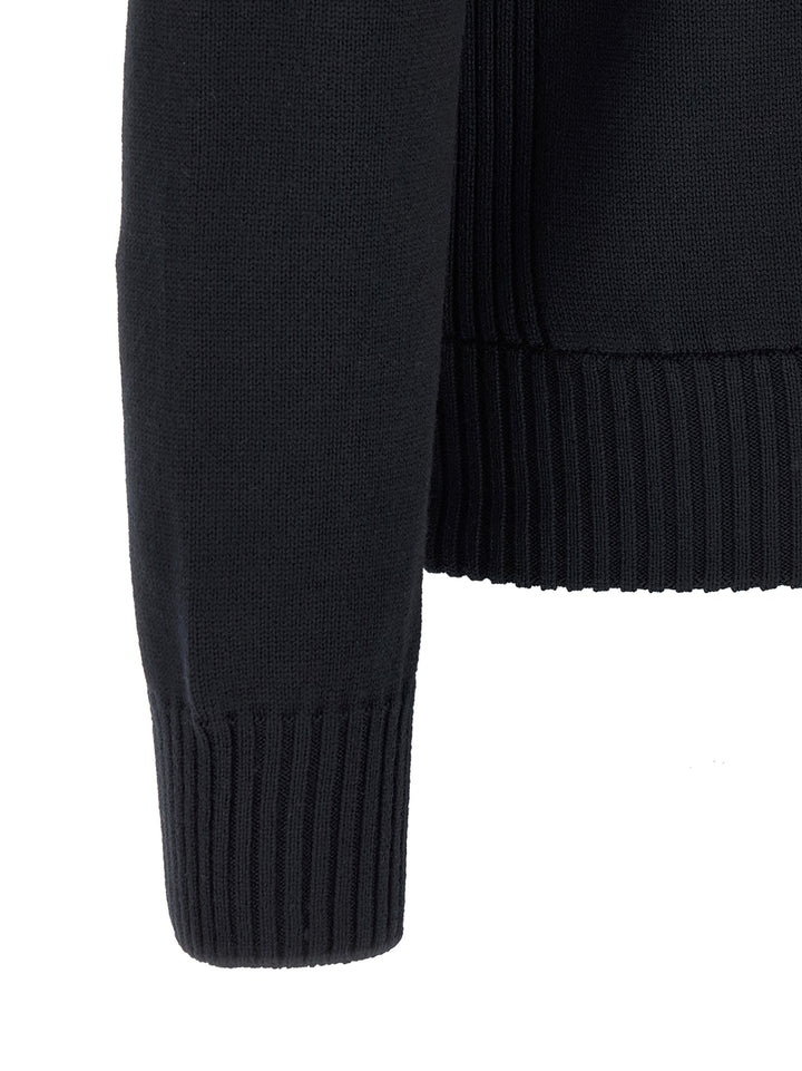 Moncler Two-Material Cardigan Sweaters and Cardigans - Blue | 6c33237286d66f4300469c1d54dc20f26aac4064