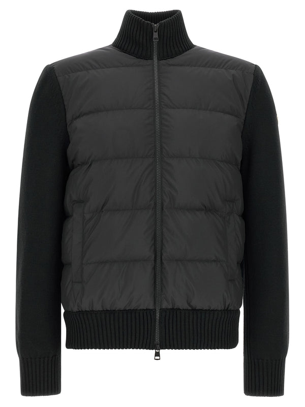 Two-Material Cardigan Sweaters And Cardigans Black