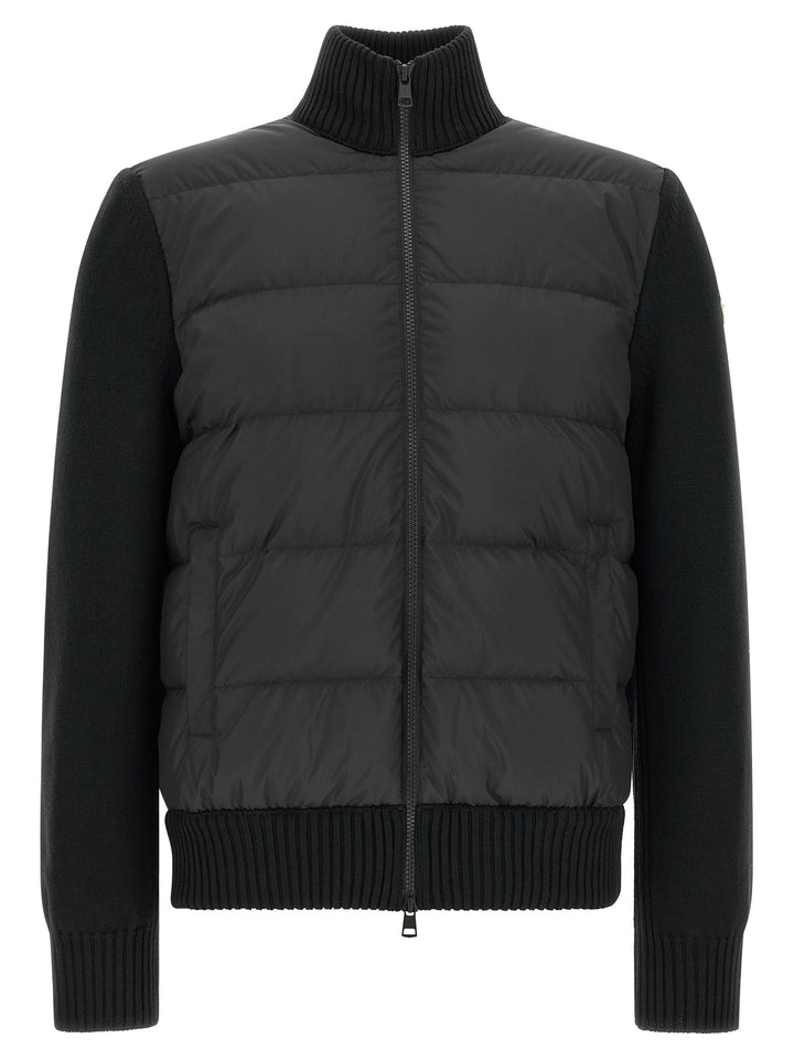 Moncler Two-Material Cardigan Sweaters and Cardigans - Black | 0006c61141894cce7d3a0ceb6cb46ff6ae17175d
