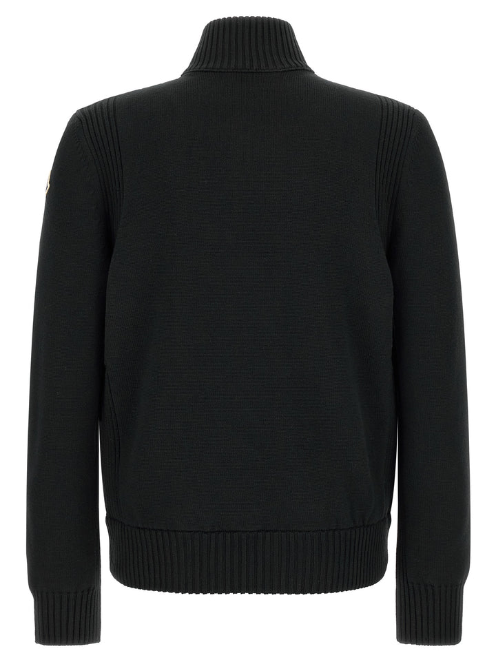 Moncler Two-Material Cardigan Sweaters and Cardigans - Black | 5698c6234c21ecdd6c0ca33039eb643d11313271