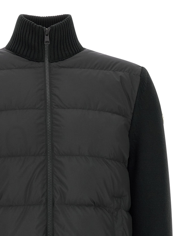 Moncler Two-Material Cardigan Sweaters and Cardigans - Black | f6b641063e6f4f6045a2f7a68b47c4822b2f2833