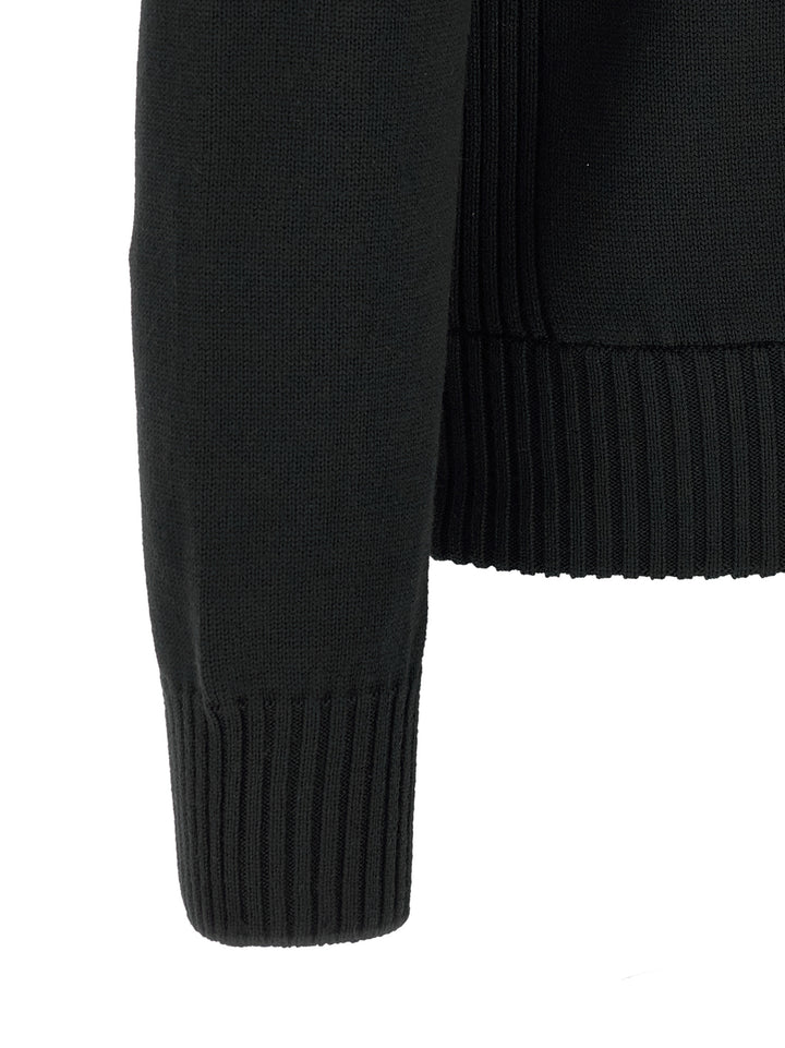 Moncler Two-Material Cardigan Sweaters and Cardigans - Black | b61428358703d008321c34a4976912b87cca7c69