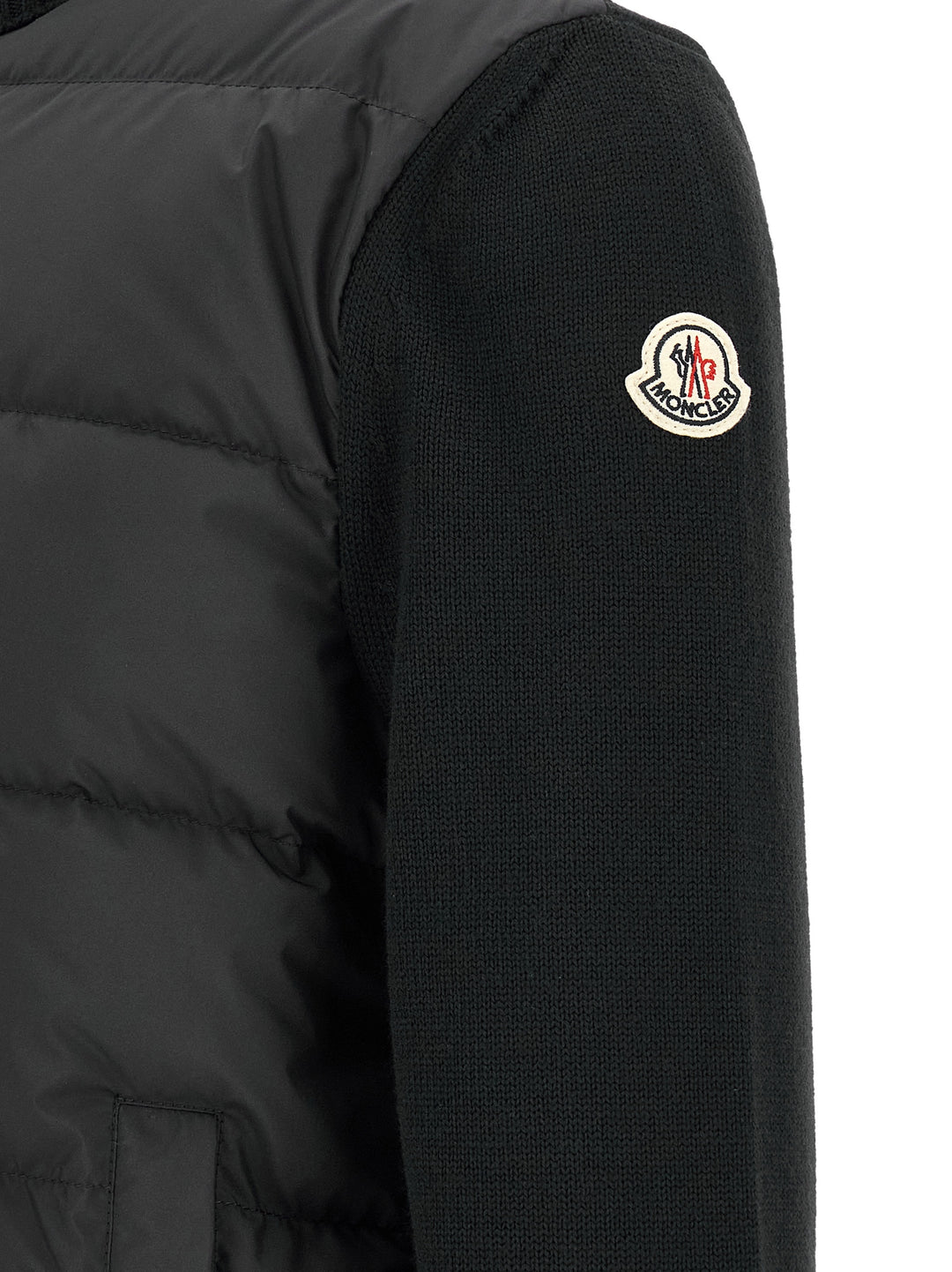 Moncler Two-Material Cardigan Sweaters and Cardigans - Black | ce8b9a133eddbef770462c1d14d023e2ff45d813