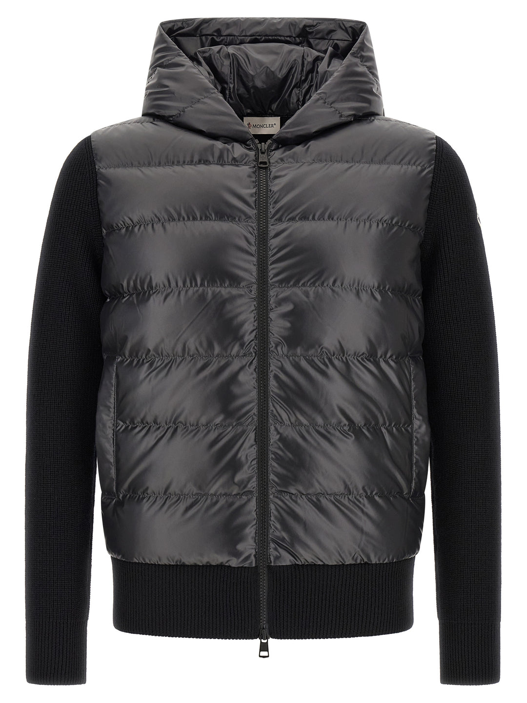 Moncler Padded Cardigan With Hood Sweaters and Cardigans - Black | 4979b7e294fd398f873118363207a45d4ad57e2d