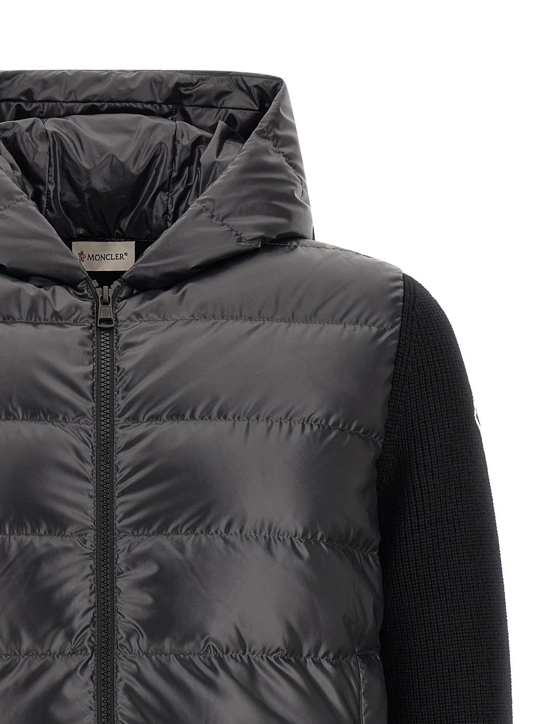 Moncler Padded Cardigan With Hood Sweaters and Cardigans - Black | 333631ef0f9ec4b0a7afd362fc1429b79c2a5cce