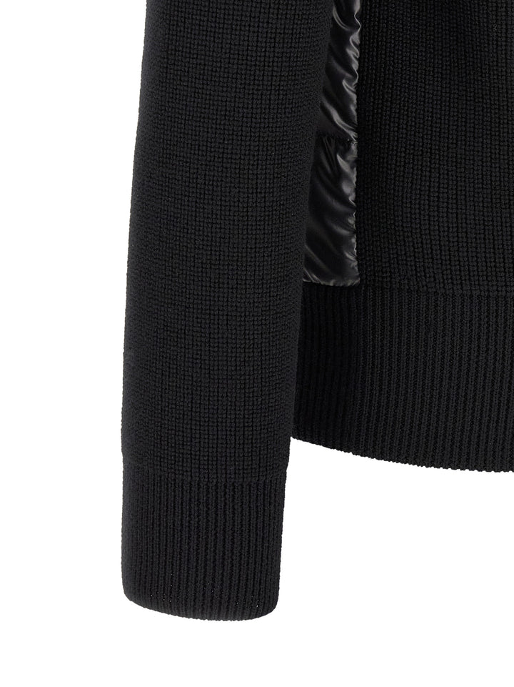Moncler Padded Cardigan With Hood Sweaters and Cardigans - Black | be84c80d0f10ef25df4df14d1910c1bfcfcbd777