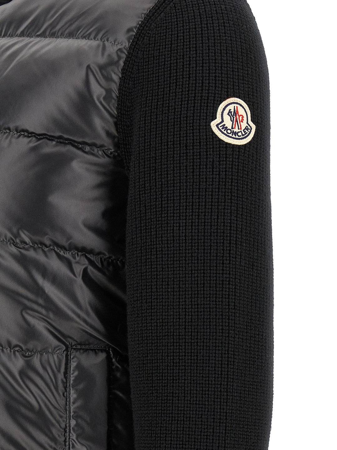 Moncler Padded Cardigan With Hood Sweaters and Cardigans - Black | 29ca92ac4224fd4a074652c398856806fe5c7b74