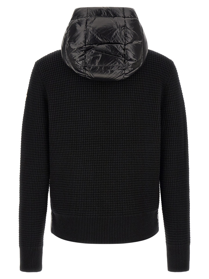 Moncler Cardigan With Front Padding Sweaters and Cardigans - Black | 55d7559a135576360f5735ff8810557606925958