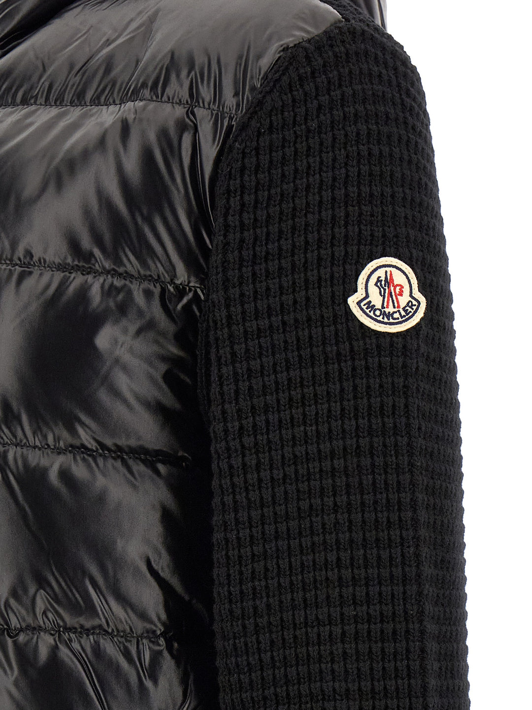 Moncler Cardigan With Front Padding Sweaters and Cardigans - Black | a324344bc69938ef2ca474df391545b14308c108