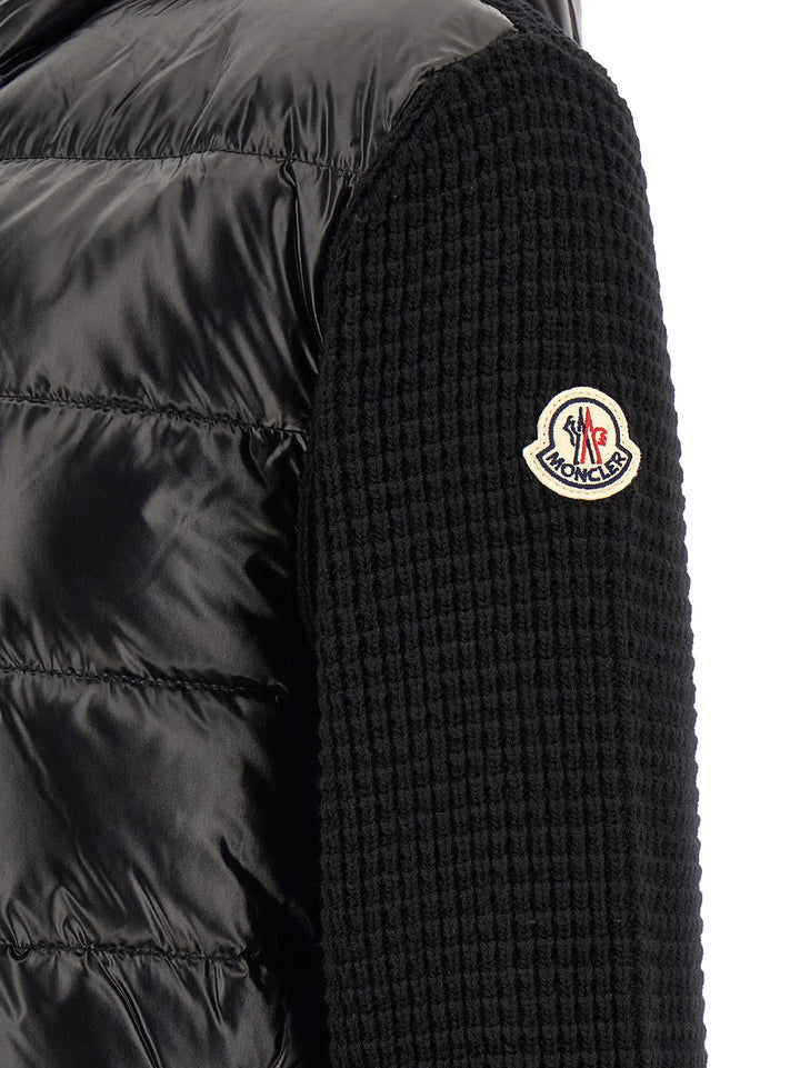 Moncler Cardigan With Front Padding Sweaters and Cardigans - Black | a324344bc69938ef2ca474df391545b14308c108