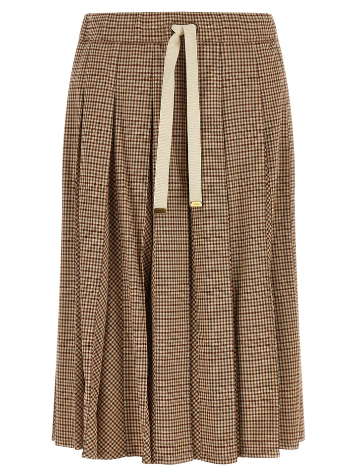 Moncler Pleated Midi Skirt Skirts - Beige | 8eaccdafd4d461a3d5c707a17a6077d648b71672