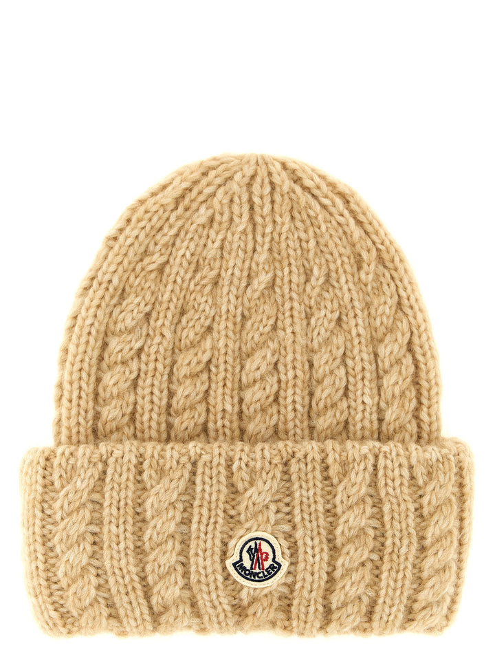 Moncler Braided Beanie Hats - Beige | 093e4627265fa6eef8f0dfd6c8ab2274a1bfb17c
