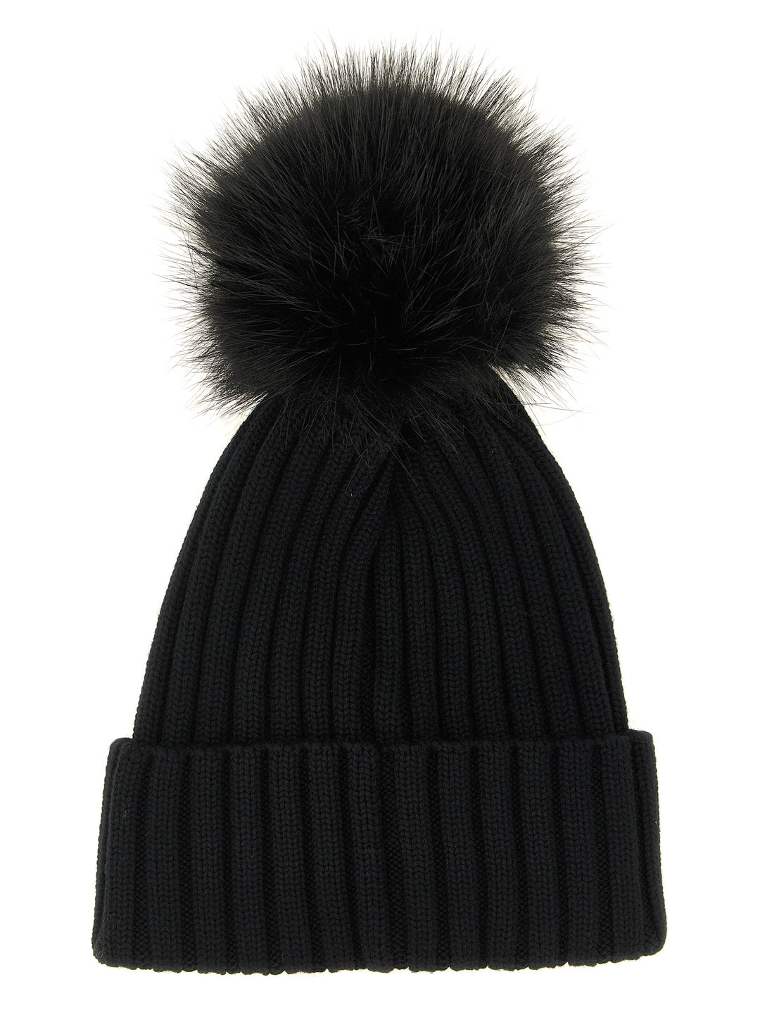 Moncler Pompon Wool Beanie Hats - Black | 3fa7a09de1a3686906188ed8370b18ef489de987