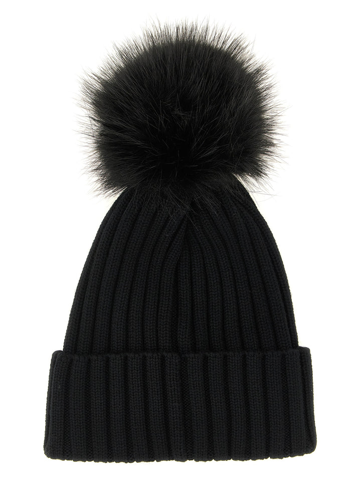 Moncler Pompon Wool Beanie Hats - Black | 3fa7a09de1a3686906188ed8370b18ef489de987