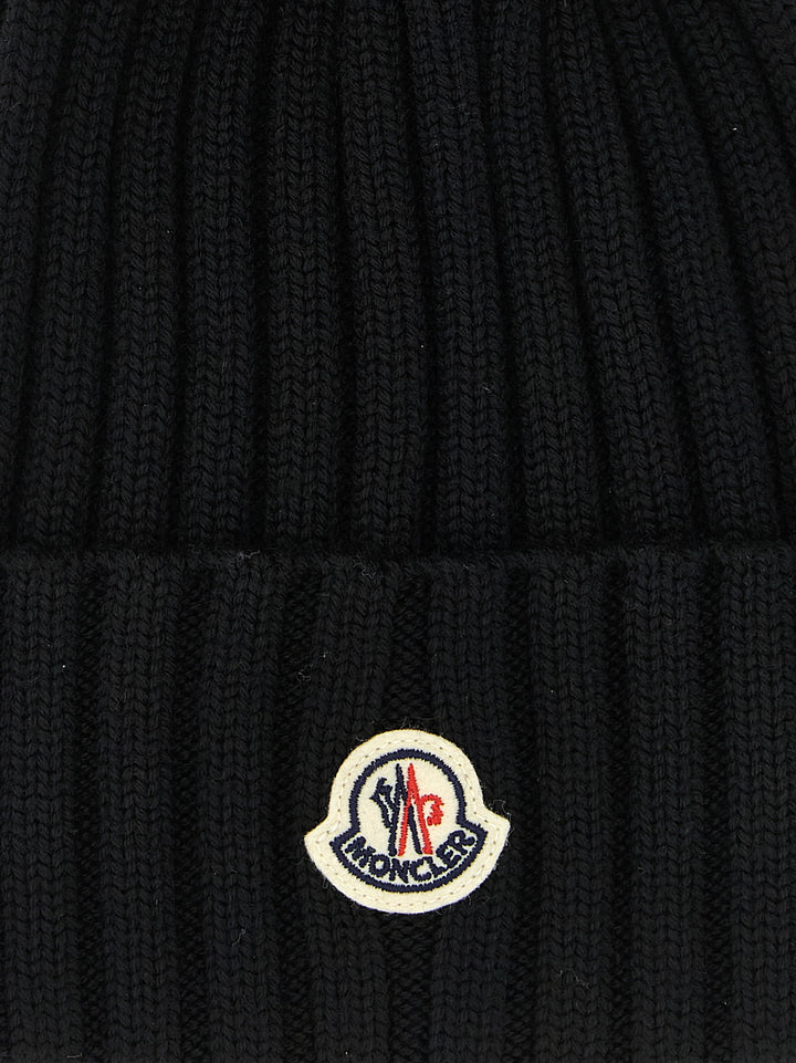 Moncler Pompon Wool Beanie Hats - Black | 43b6c0d20cb3040514eb231eef851907b26207e9