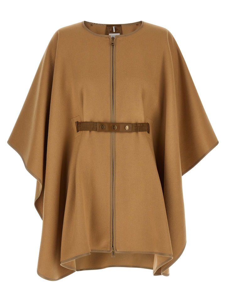 Moncler Detachable Hooded Cape Capes - Beige | 7479c5a366f764a44f657400855cc3f1ec332b55