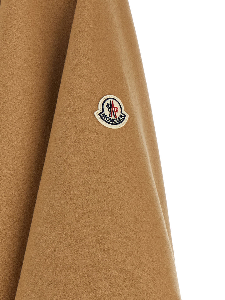 Moncler Detachable Hooded Cape Capes - Beige | d099ae0af735d682d0698f6b1beb27dcf9f16791