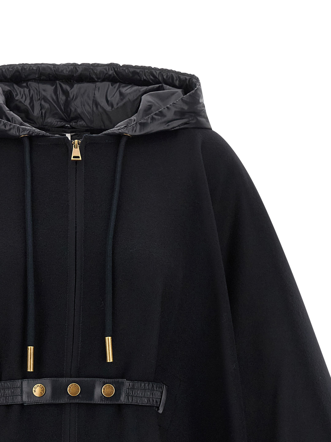 Moncler Two-Material Cape Capes - Blue | 565472bab621ed601404983933ad37e00471f39e