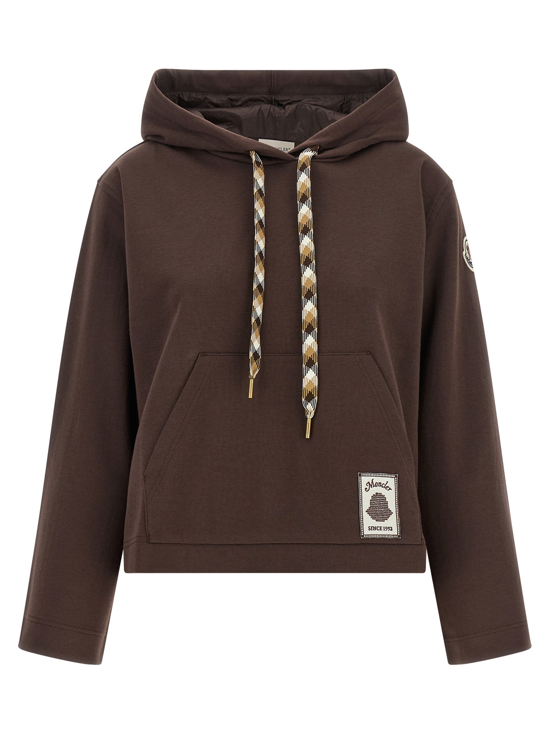 Moncler Maxi Drawstring Hoodie Sweatshirt - Brown | f99c6cdf96ea91dbe22dfd539800ef4996a86dd7