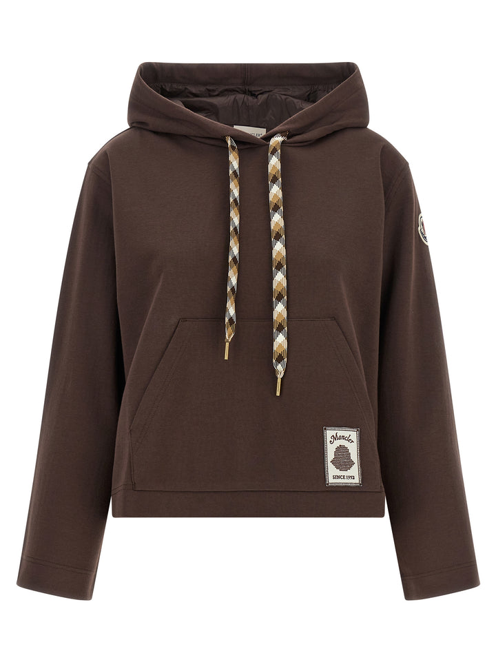 Moncler Maxi Drawstring Hoodie Sweatshirt - Brown | f99c6cdf96ea91dbe22dfd539800ef4996a86dd7
