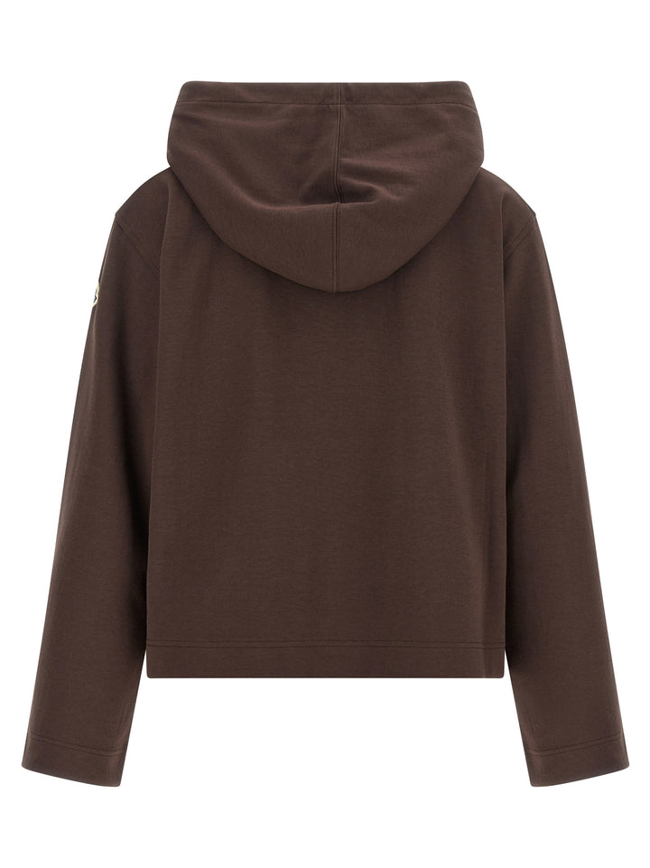 Moncler Maxi Drawstring Hoodie Sweatshirt - Brown | 594732a2b14a5a4d67bcfa76d6142bbc53102819