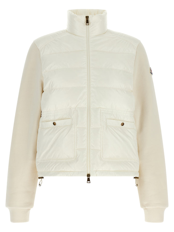 Moncler Two-Material Cardigan Sweaters and Cardigans - White | 82f7d65228e438f4b630e95076276398377a2112